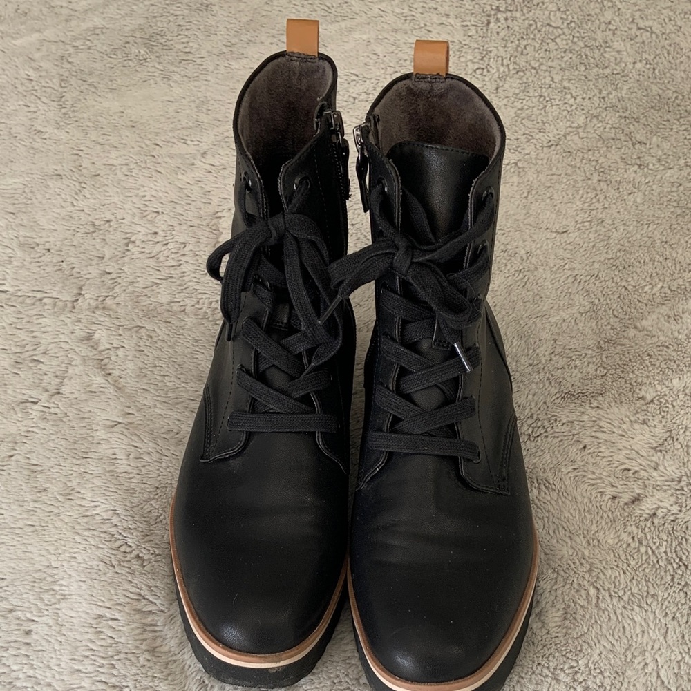 Dr Scholls  Black Ankle Boots side zip or front tie